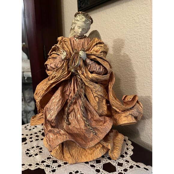 Vintage Gold Gown Angel Tree Topper - Picture 1 of 7